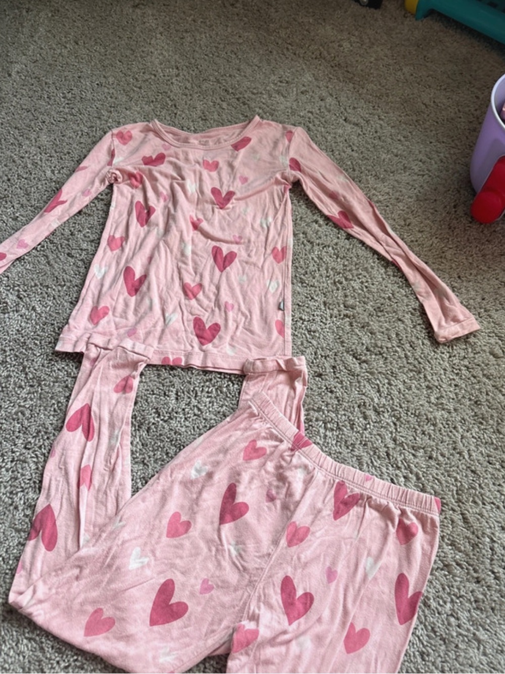 Kyte Baby Pink Heart-Print Pajama Set